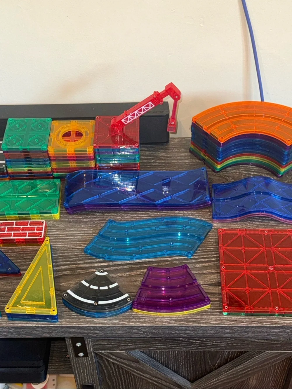 Magnetic road building blocks roads track